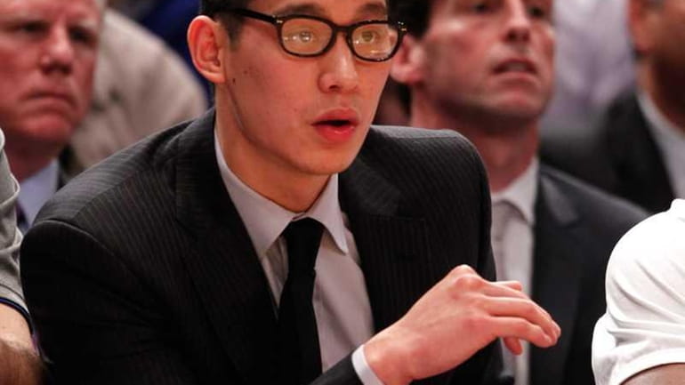 Injured point guard Jeremy Lin of the New York Knicks...