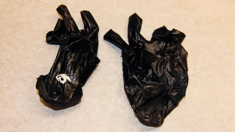 A pair of black latex gloves found in the trash...