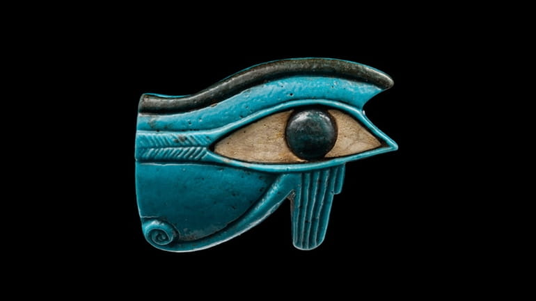 Egyptian Blue Faience Wadjet Eye Amulet, Ptolemaic Period c. 323-30...