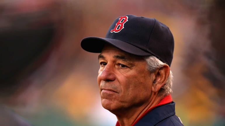 Boston Red Sox manager Bobby Valentine watches his team play...