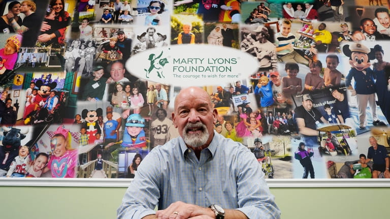 Marty Lyons in The Marty Lyons Foundation’s Bay Shore office,...