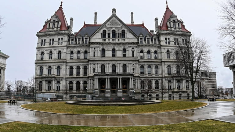 The State Capitol in Albany is seen on March 13,...