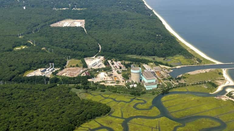 An aerial view of the never-opened Shoreham nuclear plant in July...