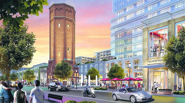 An artist rendering of the proposed Heartland Town Square tower...