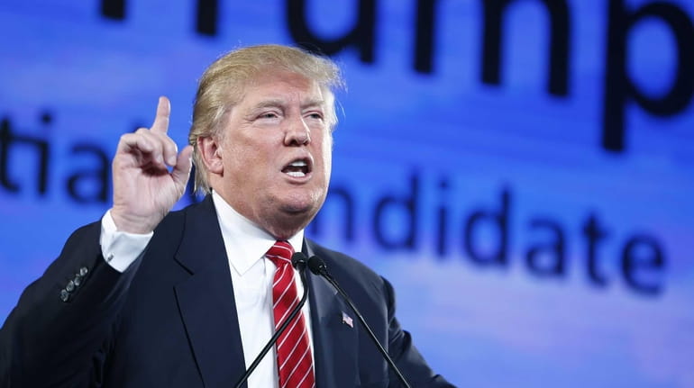 Republican presidential candidate Donald Trump speaks at FreedomFest, Saturday, July...