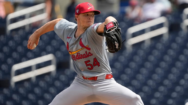 St. Louis Cardinals starting pitcher Sonny Gray throws during the...