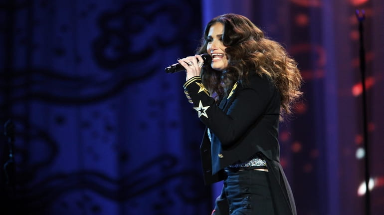 Idina Menzel on stage at NYCB Live's Nassau Veterans Memorial Coliseum...