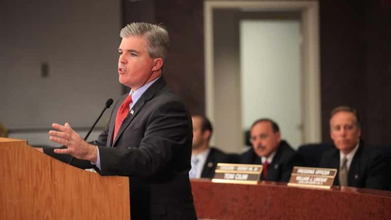 Suffolk County Executive Steve Bellone gives his first State of...