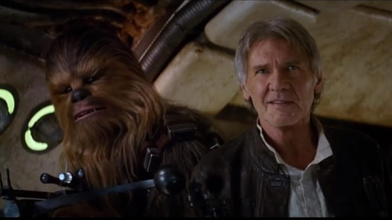 Chewbacca and Hans Solo (Harrison Ford) in "Star Wars: The...