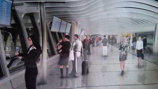 A rendering of the plans for the new Moynihan station.