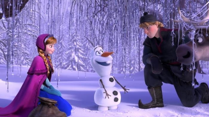 Anna, voiced by Kristen Bell, Olaf, voiced by Josh Gad,...