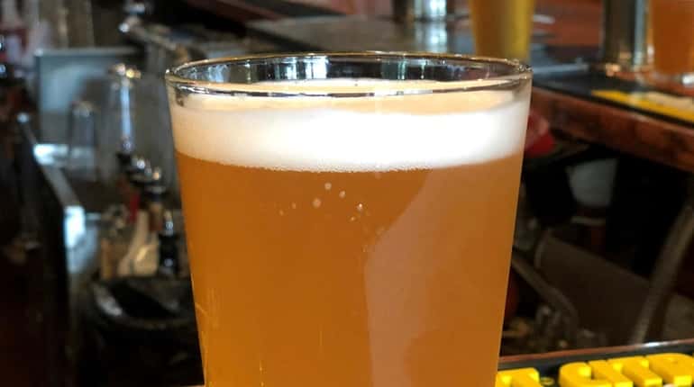 A pint of Culture Shock, a pear-lychee gose, at BrickHouse...