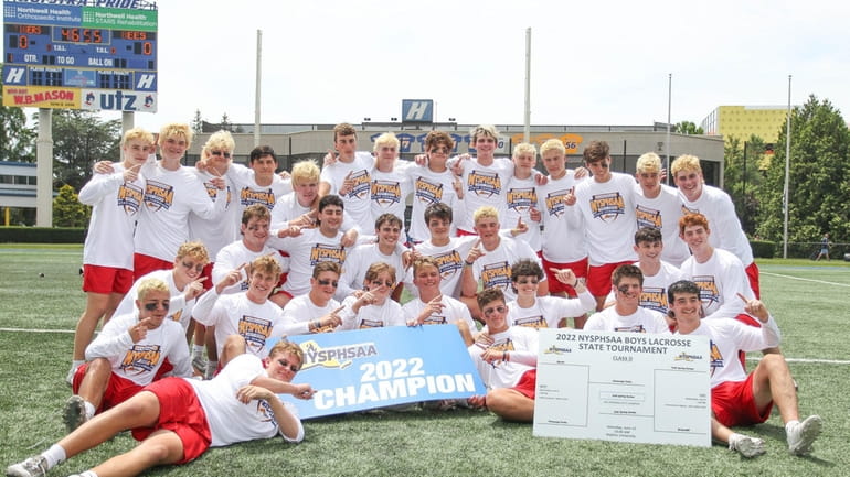 Cold Spring Harbor celebrates their win during the New York...