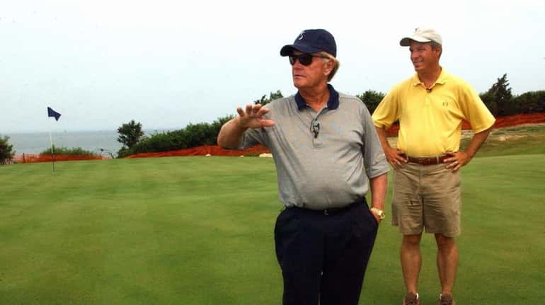  Jack Nicklaus walks the Sebonack golf course in 2005 that he co-designed...