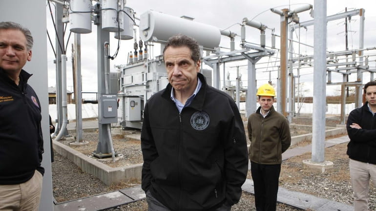 Governor Andrew Cuomo tours a LIPA substation in Long Beach...
