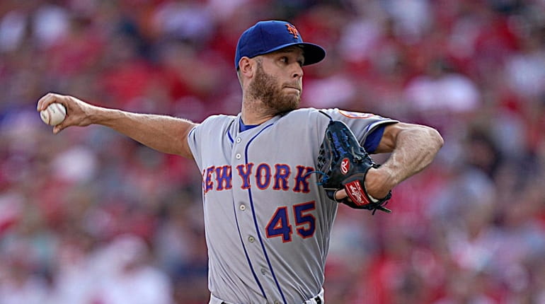 Zack Wheeler pitches during the game against the Cincinnati Reds at...