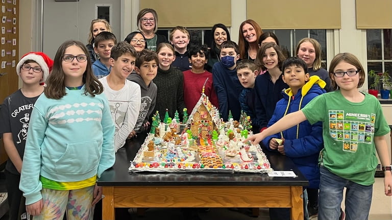 Students in Setauket Elementary School’s Team Builders Club created gingerbread...