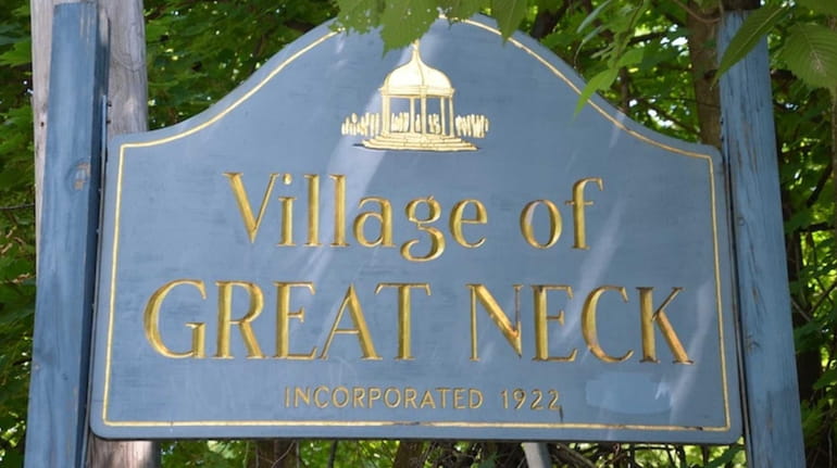 Great Neck Village welcome sign on Aug. 16, 2012.