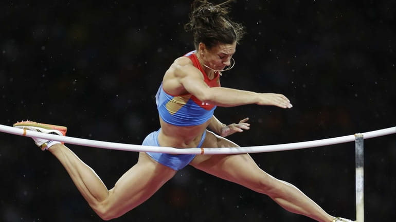 Russia's Yelena Isinbayeva fails to clear the bar in the...