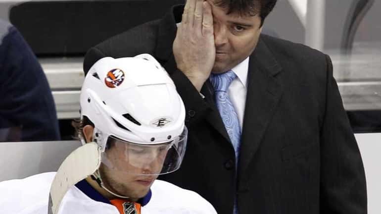 Islanders head coach Jack Capuano appeared at practice this morning...