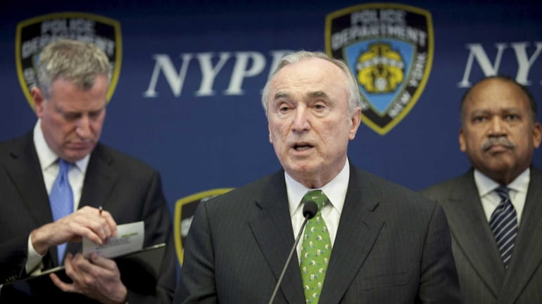 Police Comissioner William J. Bratton at NYPD headquarters in a...