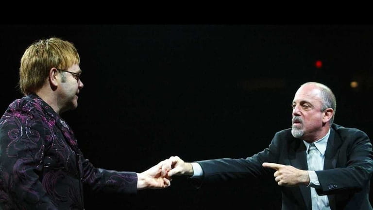 Elton John and Billy Joel during the Face2Face tour, Oct....