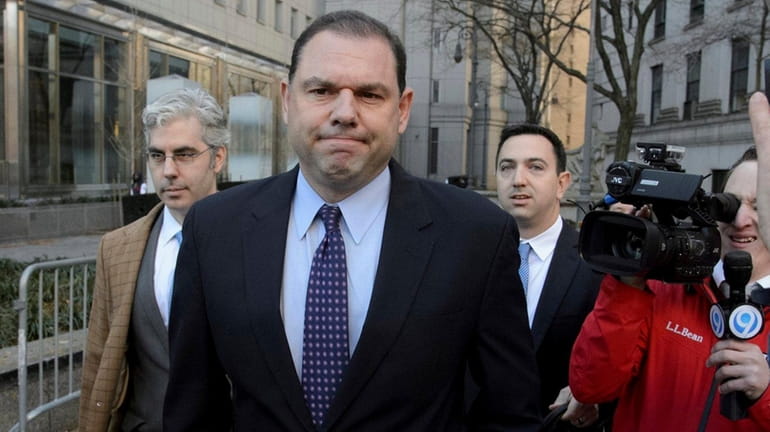Joseph Percoco leaves a federal courthouse in Manhattan after being...