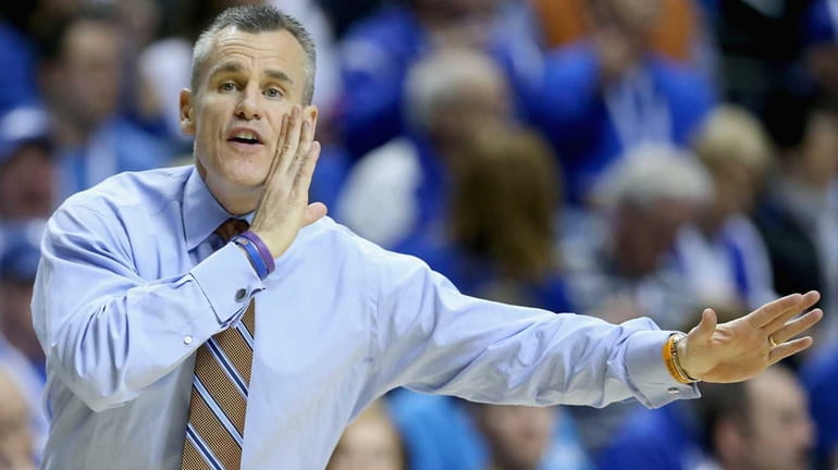 Billy Donovan, the head coach of the Florida Gators, gives...