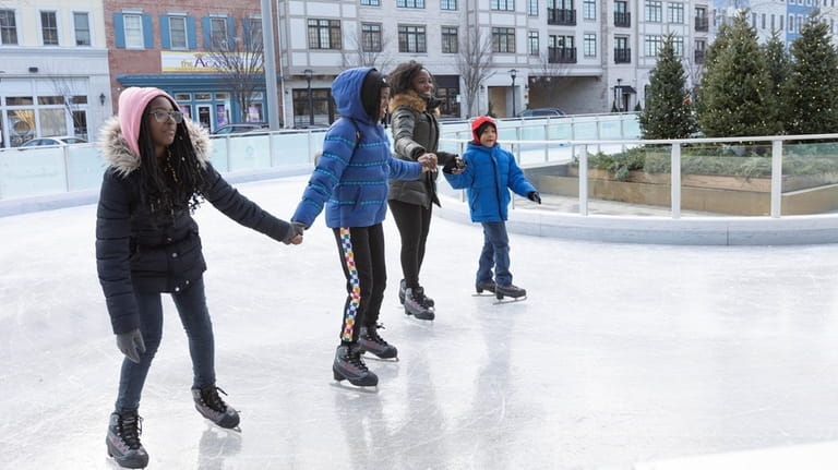 Skaters at the Rinx at Wyandanch Plaza in Wyandanch.
