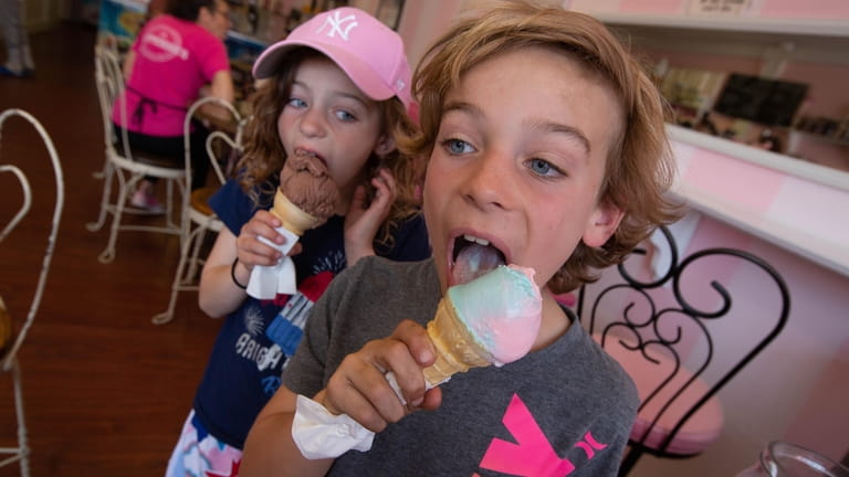 Georgie Medlin, 9, and Mia Medlin, 7, choose enjoy their...