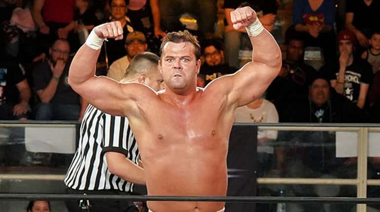 Davey Boy Smith Jr. celebrates during an MLW match in...
