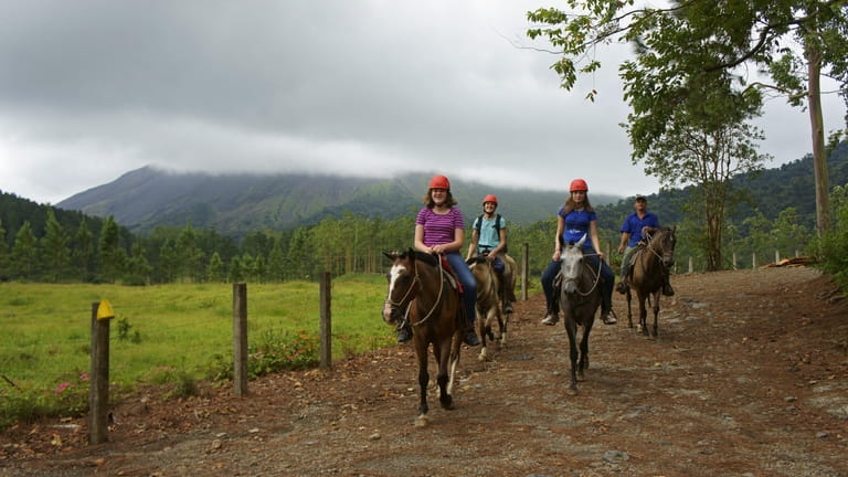 Horseback tour on the grounds of the Arenal Volcano Observatory...