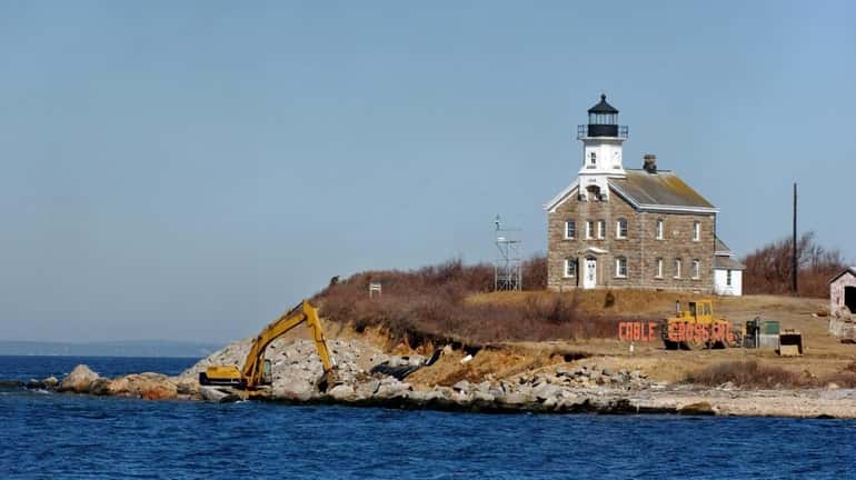 The Plum Island lighthouse. The 34-foot-tall lighthouse, completed in 1869...