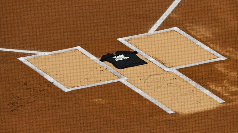 A Black Lives Matter shirt was placed at home plate...