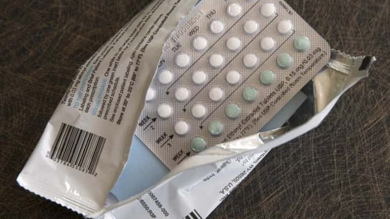 A one-month dosage of hormonal birth control pills is shown...