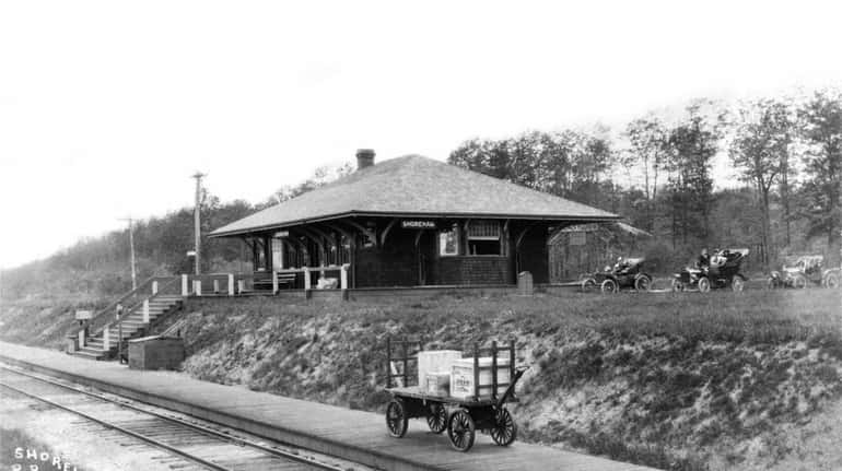 Shoreham railroad station, LIRR 1918. Ken Brady, Port Jefferson Village...