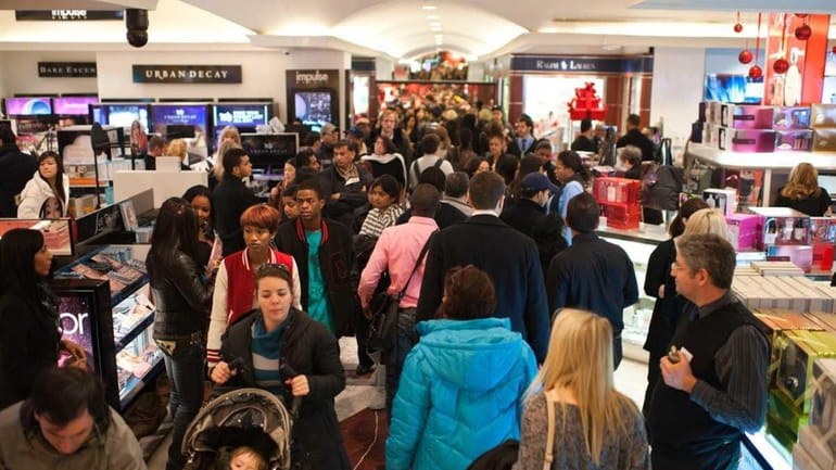 Macy's in Herald Square was filled with hundreds of shoppers...