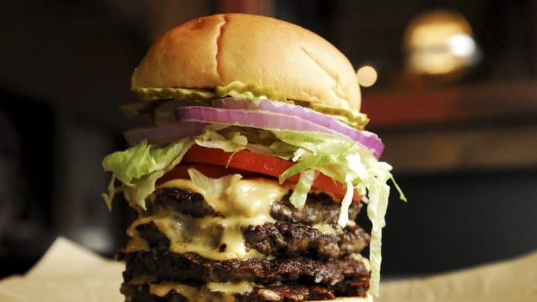 The signature burger, The Roadstar, at American Roadside Burgers on...