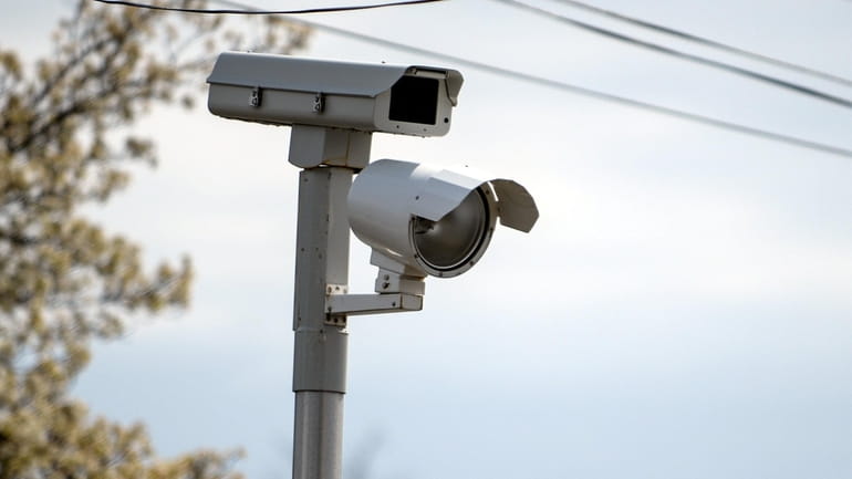 A red-light camera in Commack.