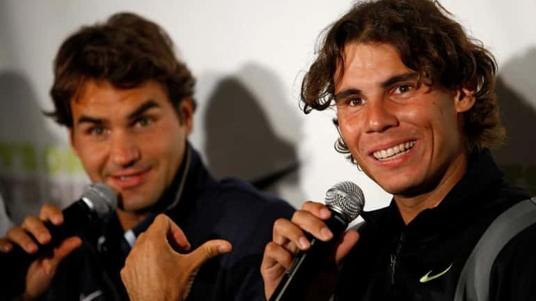 Roger Federer and Rafael Nadal answer questions at Nike’s “Primetime...