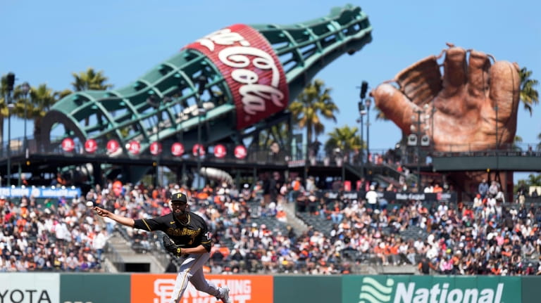 Pittsburgh Pirates pitcher Yohan Ramirez throws to a San Francisco...