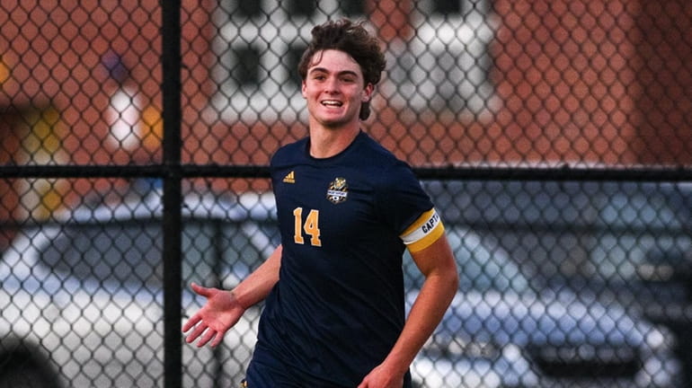 Aidan Kolbe of Northport celebrates his double overtime game winning...