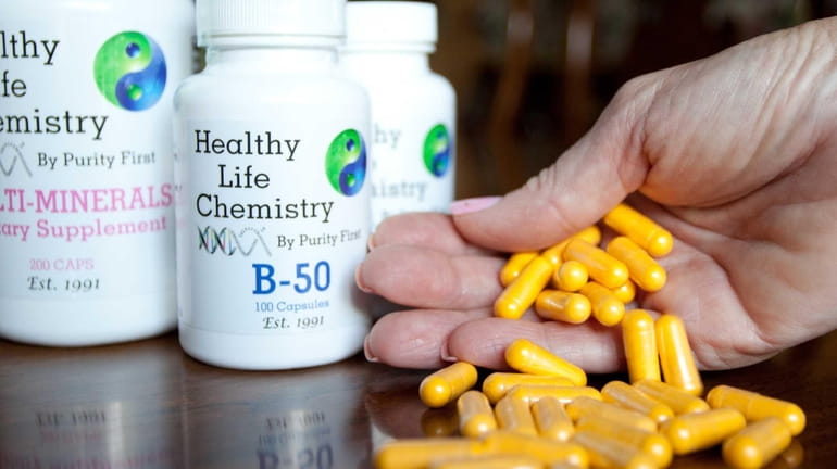 Yellow vitamins of the b-50 vitamin. Purity First Health Products,...