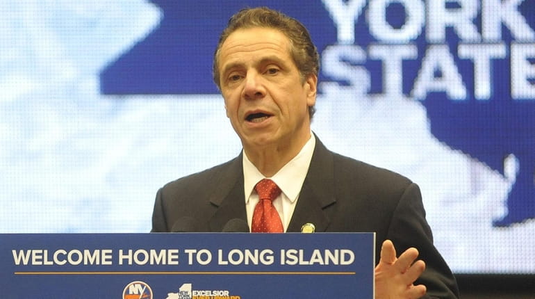 Gov. Andrew M. Cuomo speaks during a news conference at...