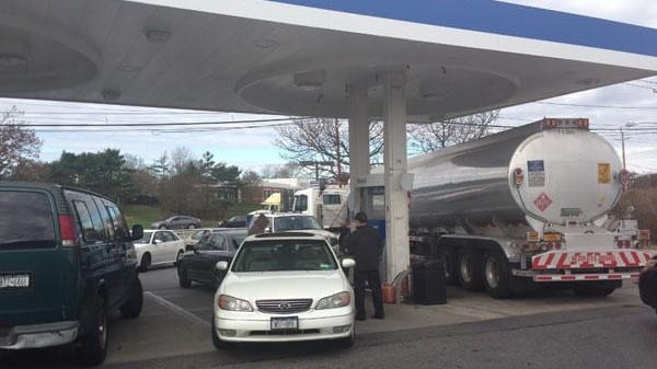 Lines at the Mobil station on Route 110 and Smith...
