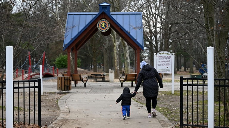 One of several playgrounds at the 930-acre Eisenhower Park, a...