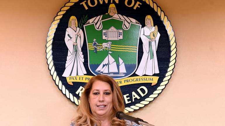 Yvette Aguiar, Supervisor, Town of Riverhead, delivering the State of...