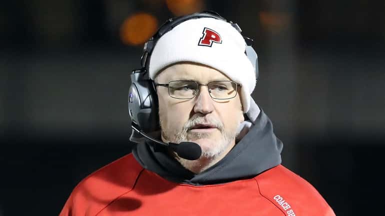 Plainedge football head coach Rob Shaver before a game on Friday,...