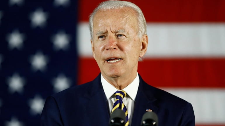 Democratic presidential candidate, former Vice President Joe Biden speaks in...
