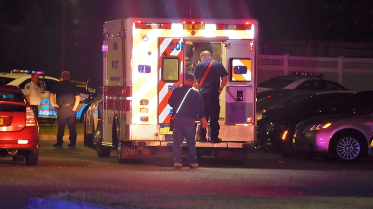 An ambulance responds to an incident in Suffolk County.